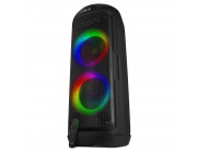 SVEN PS-770, 100W (2x50) Dynamic switchable RGB backlight, TWS, Bluetooth, FM, USB, microSD, LED display, 4400mA*h, Two microphone inputs for karaoke, Remote control, Carrying handle, Black